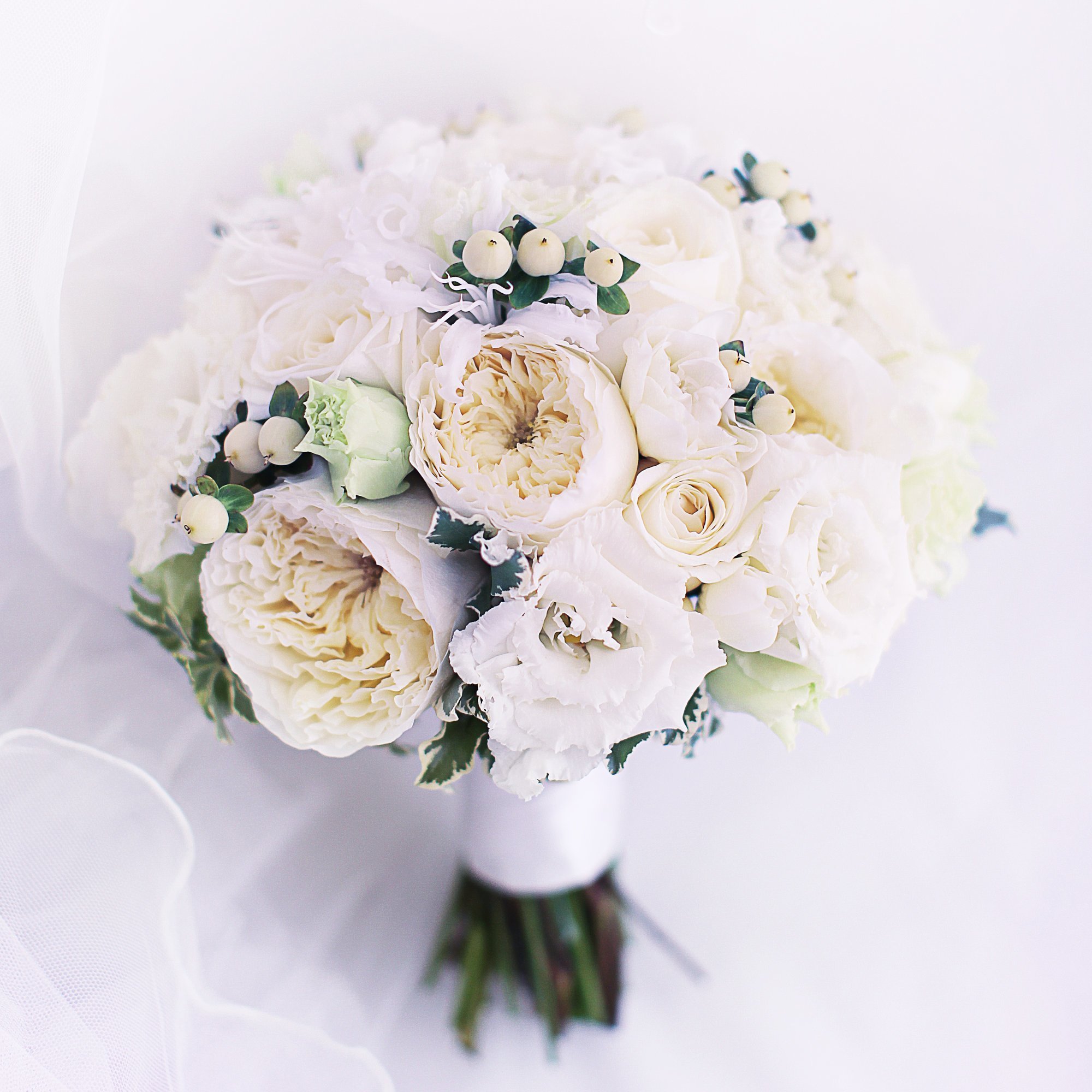Пионовидные розы букет невесты