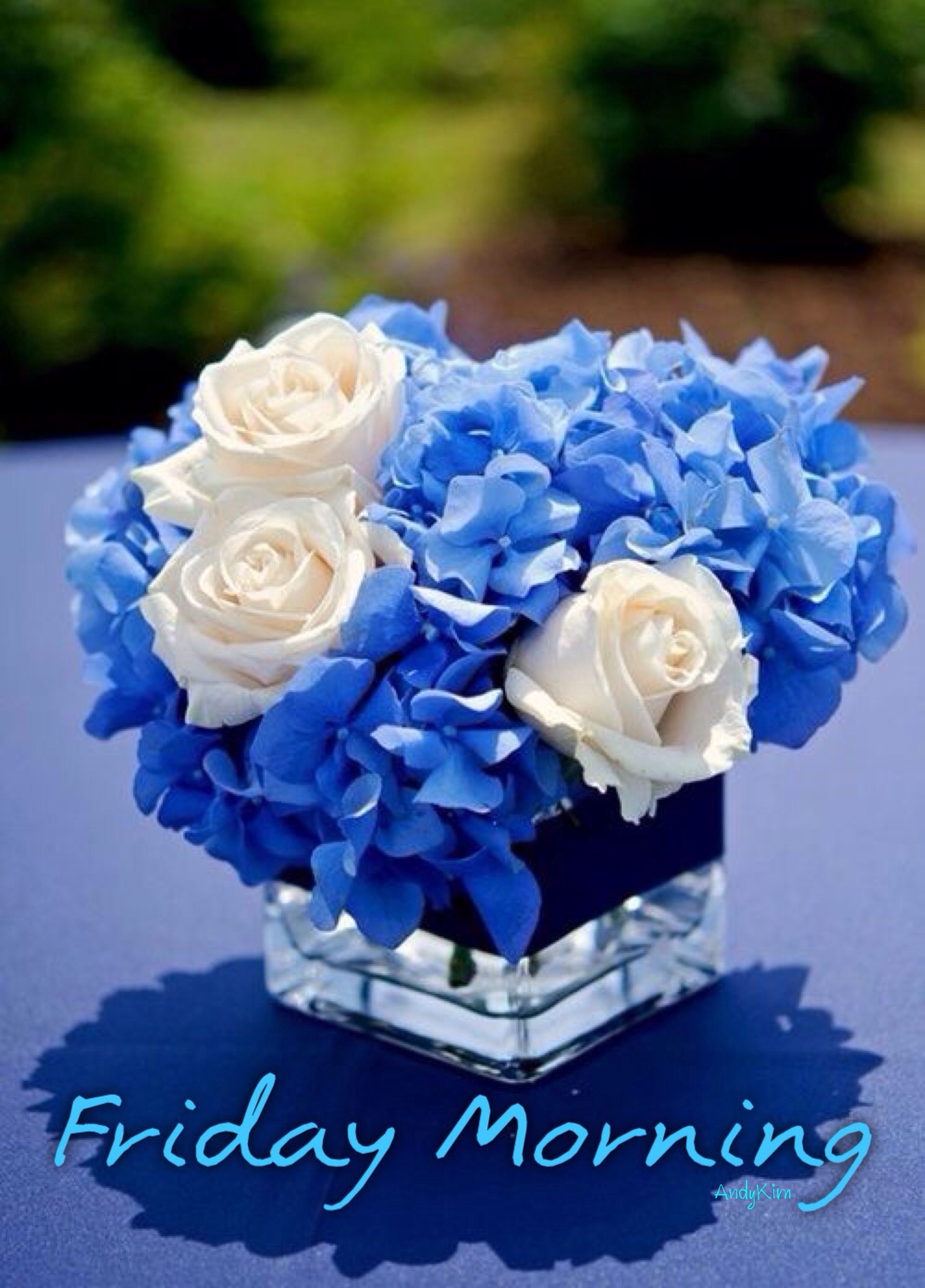 Blue Flower Vase Centerpiece