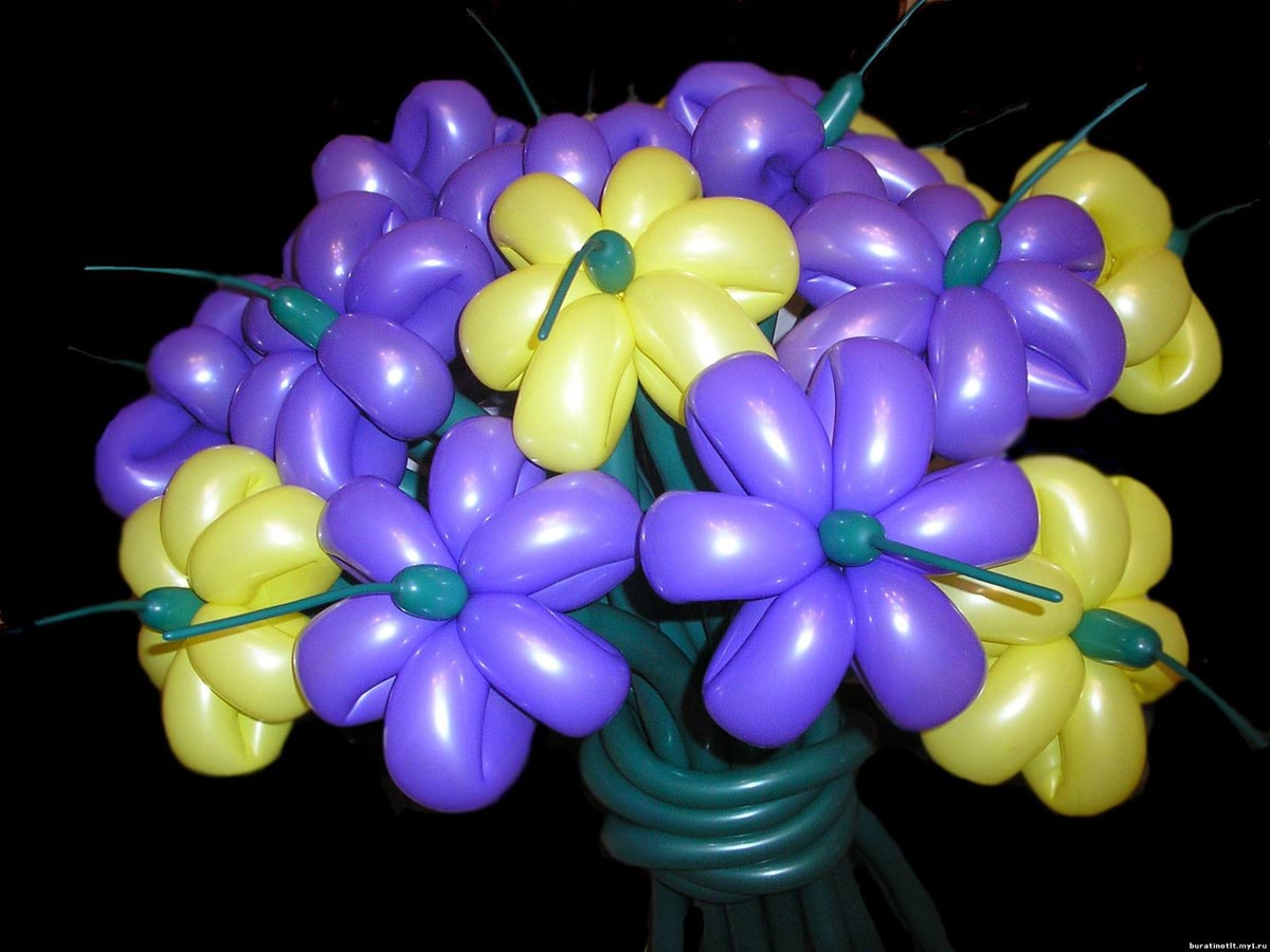 Цветы из шаров своими руками фото