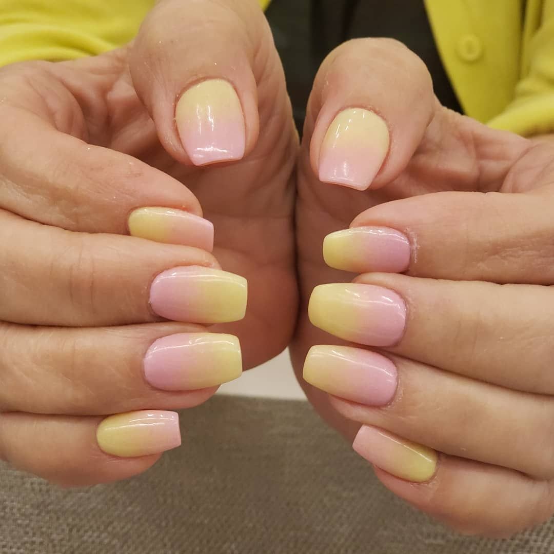 Желто Розовые Ногти