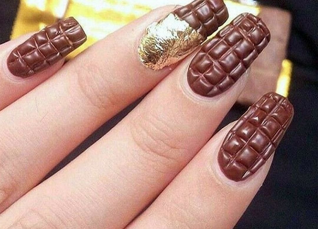 дизайн шоколадных ногтей фото