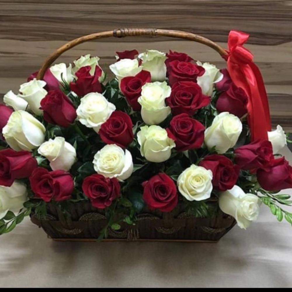 Розы в корзине фото красивые
