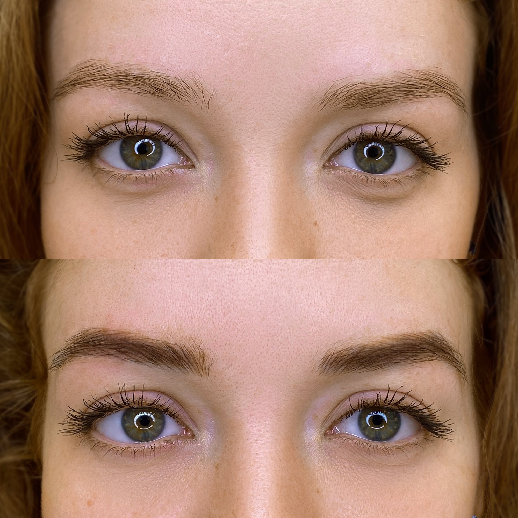 Волосковые брови фото до и после