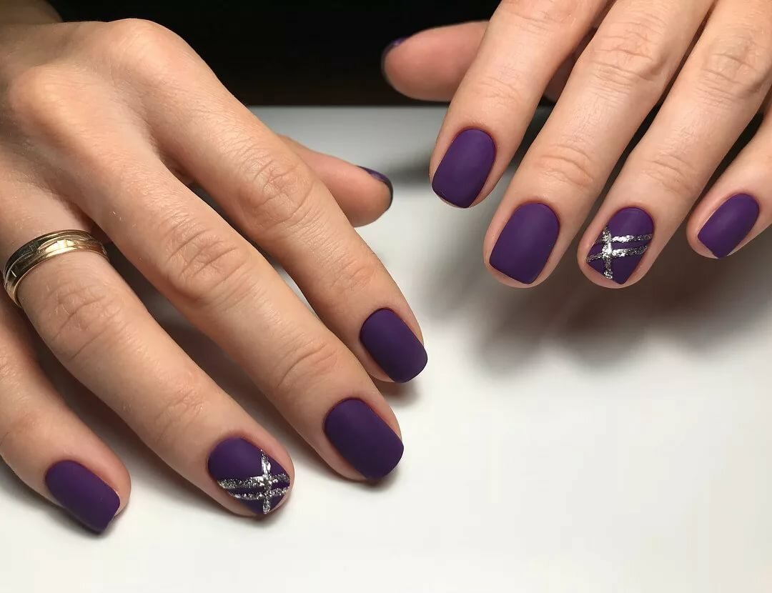 Фиолетовый Маникюр На Короткие Ногти