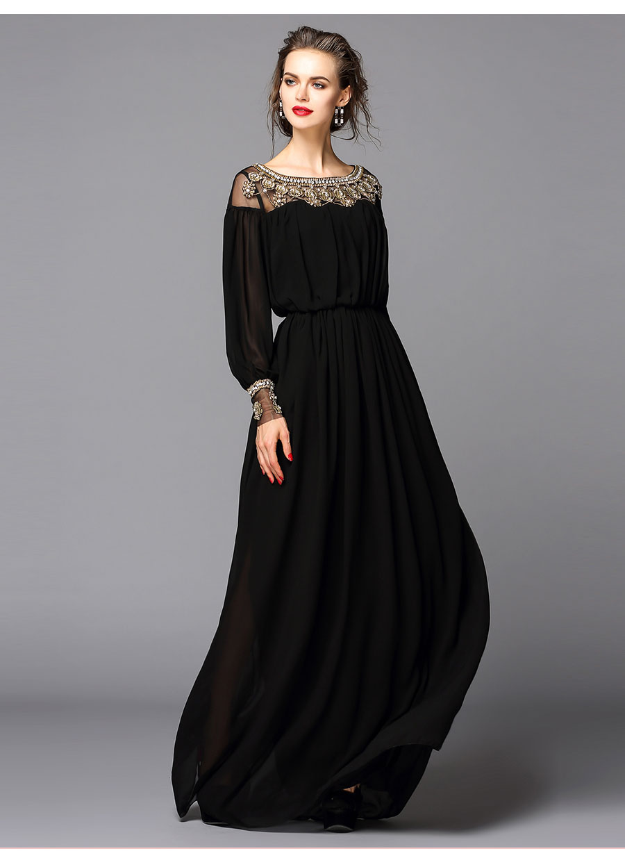 Черное вечернее платье в пол