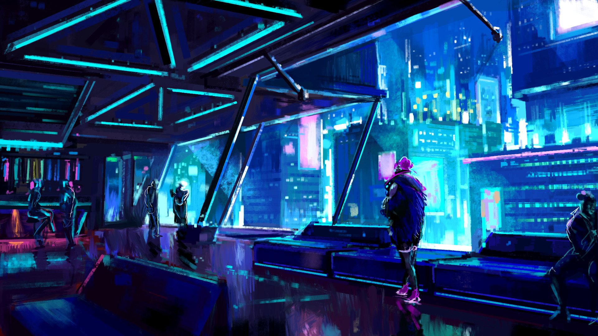 Cyberpunk style background фото 94