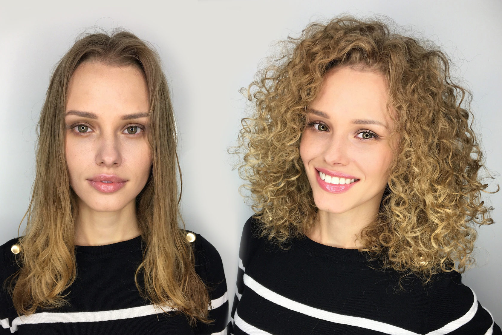 Фото долговременная укладка на средние волосы фото до и после