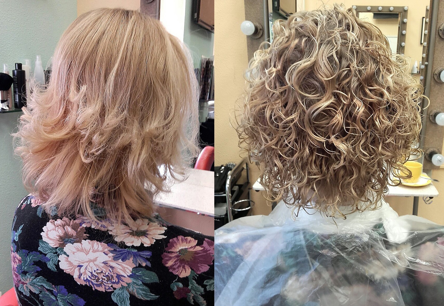 Биозавивка волос фото до и после на короткие волосы крупные локоны фото