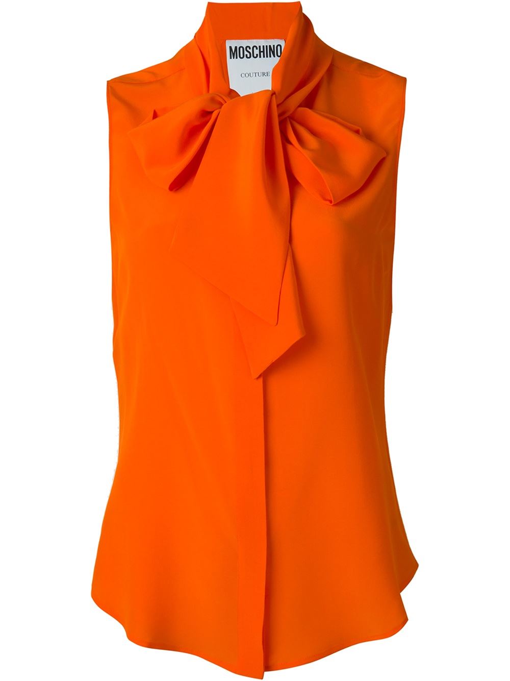 Оранжевая блузка без рукавов