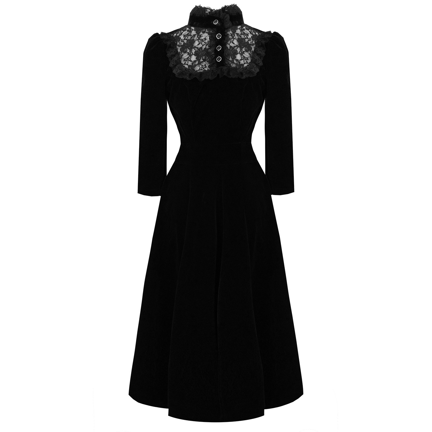 Черное бархатное платье в пол Готика