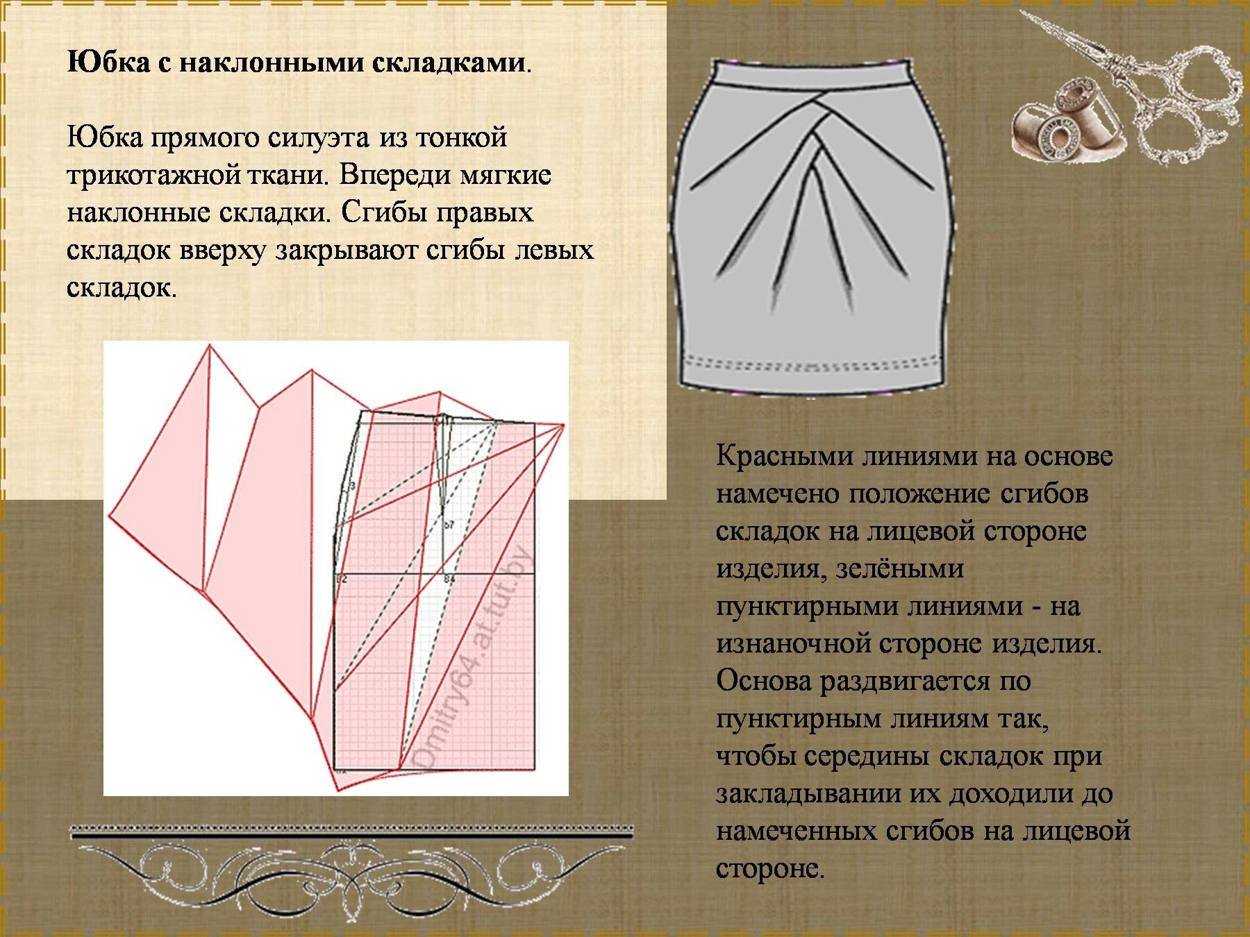 Какой элемент моделирования прямой юбки изображен на рисунке