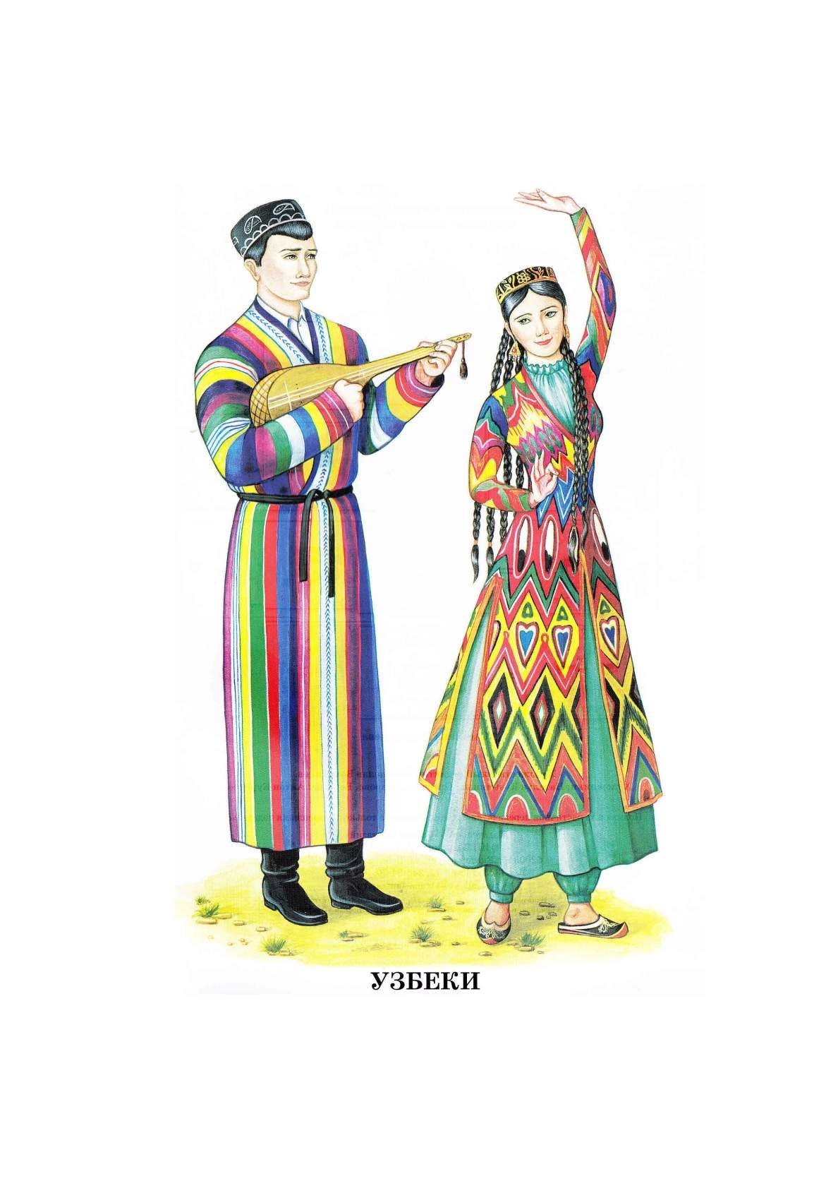 Национальные костюмы народов России таджики