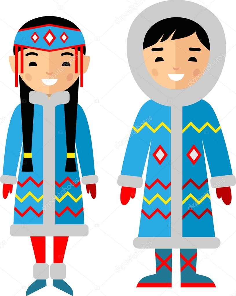 Чукотские дети в национальных костюмах