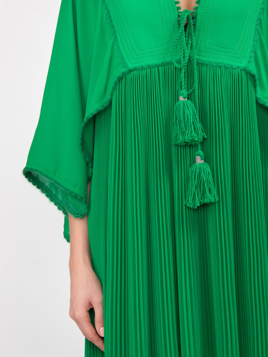 Зеленое шифоновое платье Зара