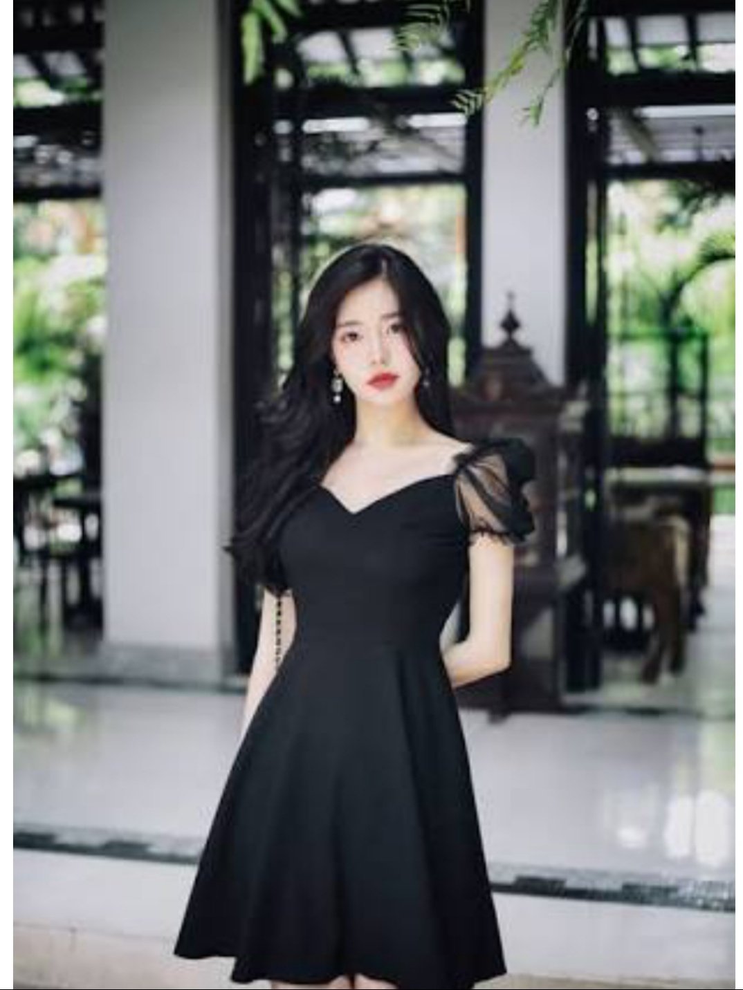 Корейские черные платья