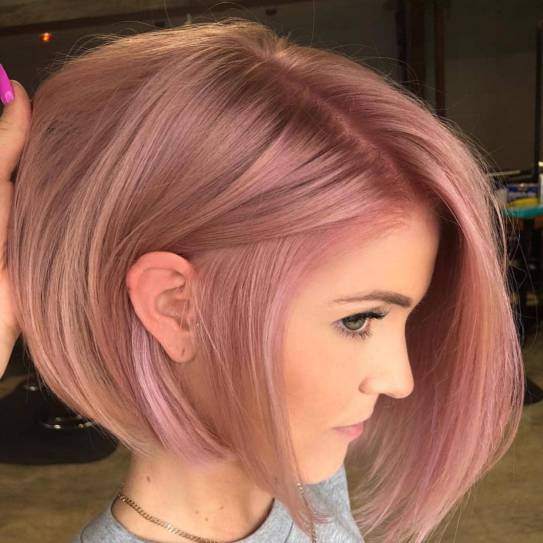 Цвет волос розовый жемчуг на короткие волосы фото