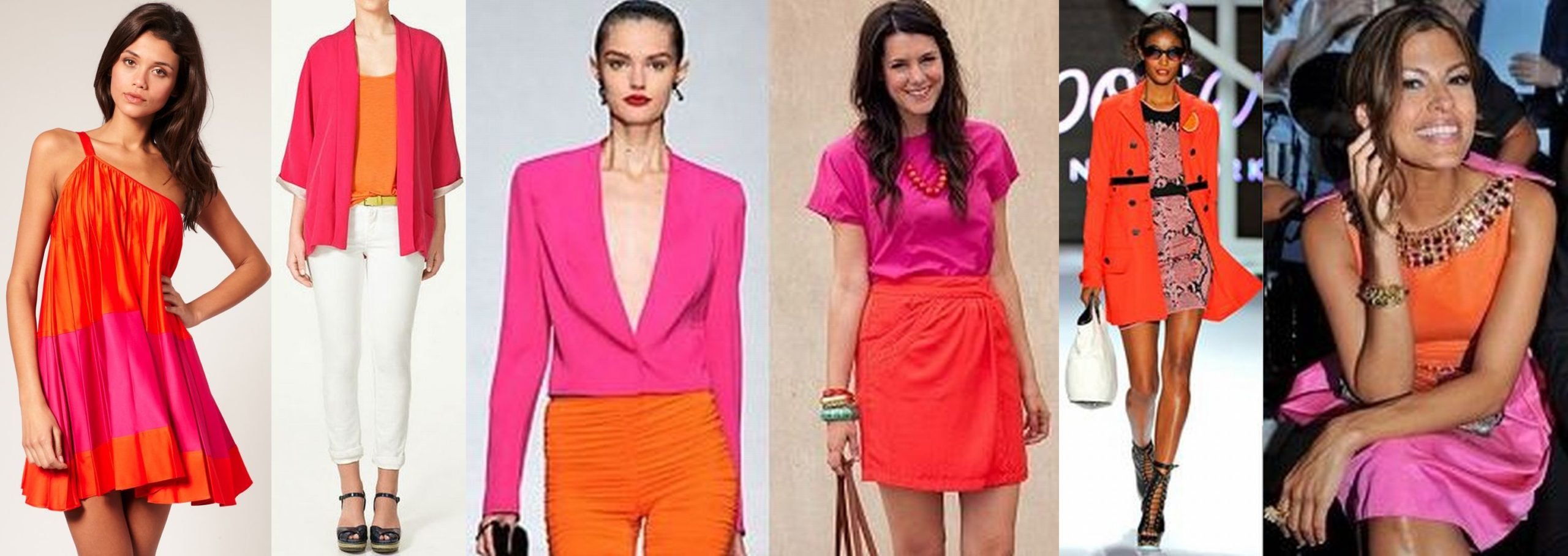 Сочетание розового и оранжевого в одежде