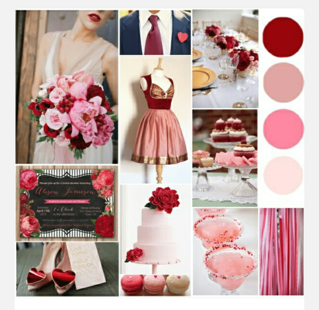Свадебная палитра розовый