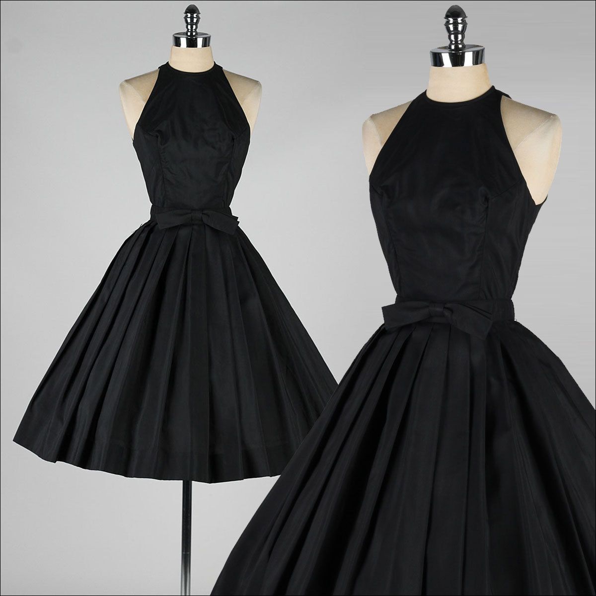 Винтажное платье на черном цвете
