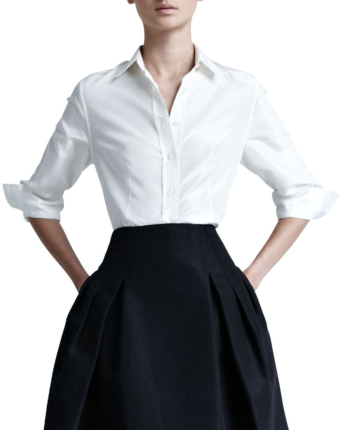 Каролина Херрера черная юбка белая рубашка