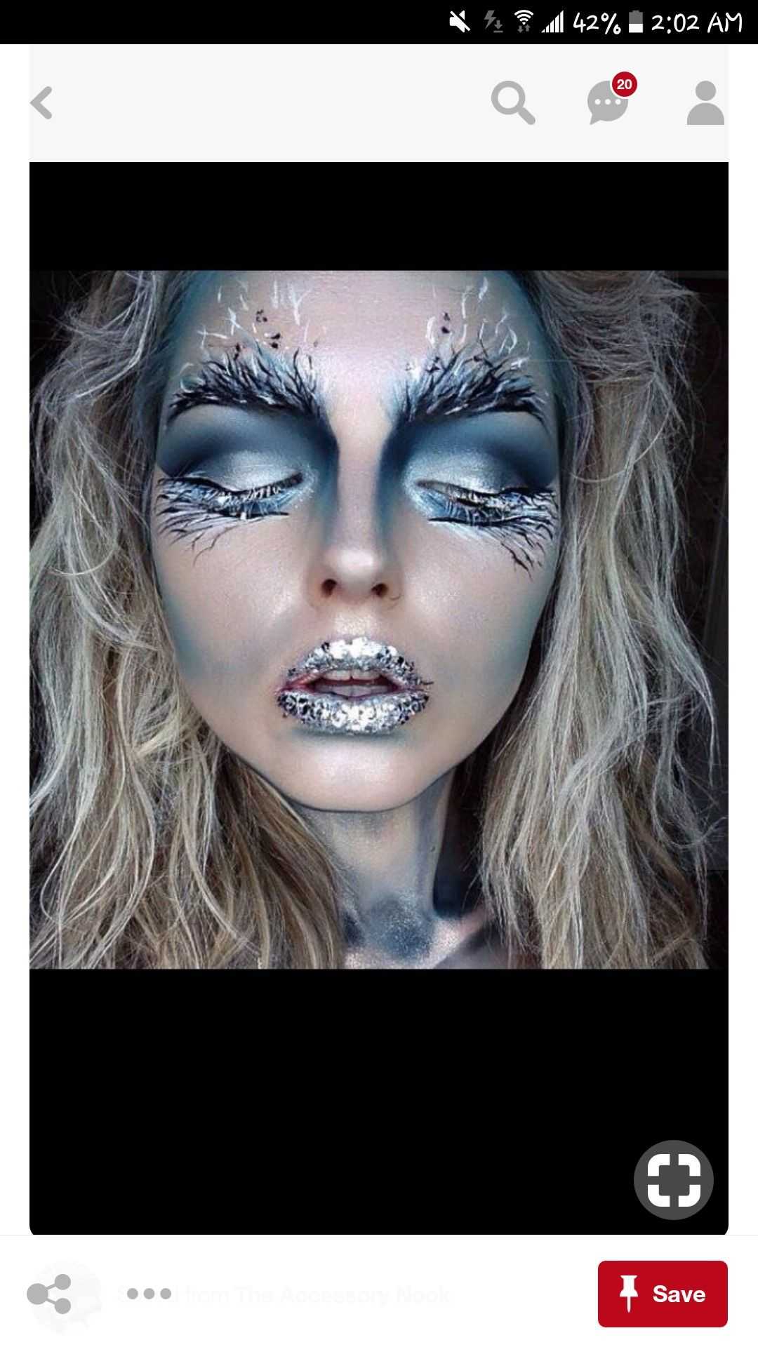 Серебряный макияж на Хэллоуин