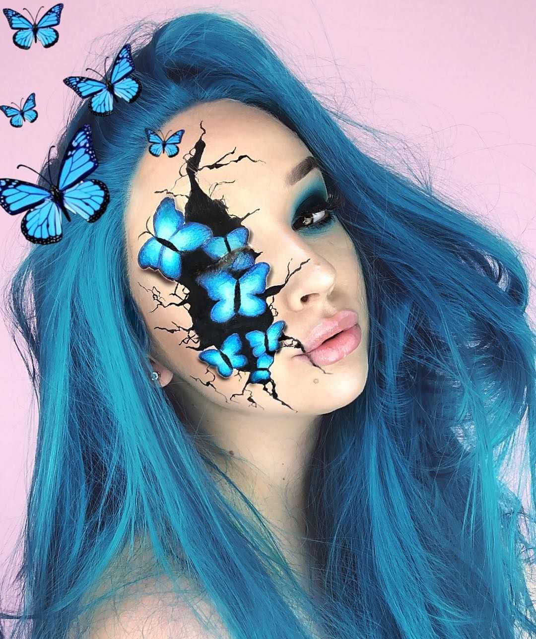 Аквагрим Хэллоуин бабочка