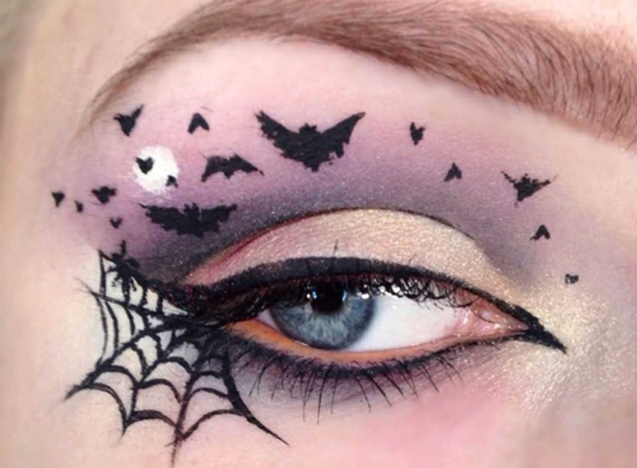 Легкий макияж глаз на Хэллоуин