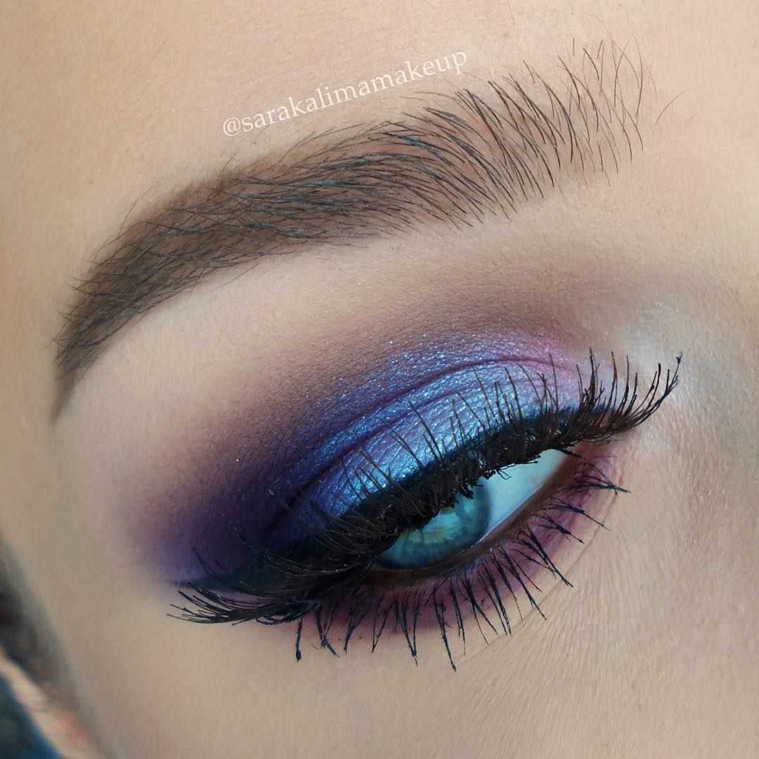 Сине фиолетовый макияж