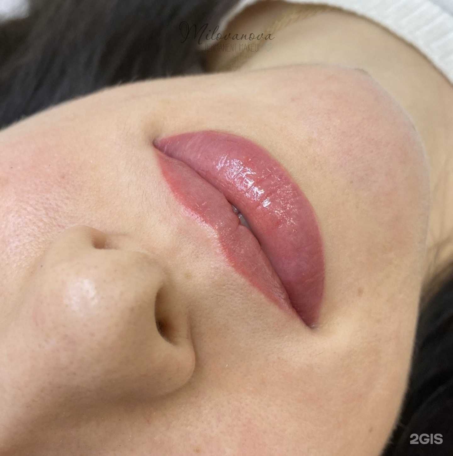 татуаж губ с растушевкой натуральный цвет фото
