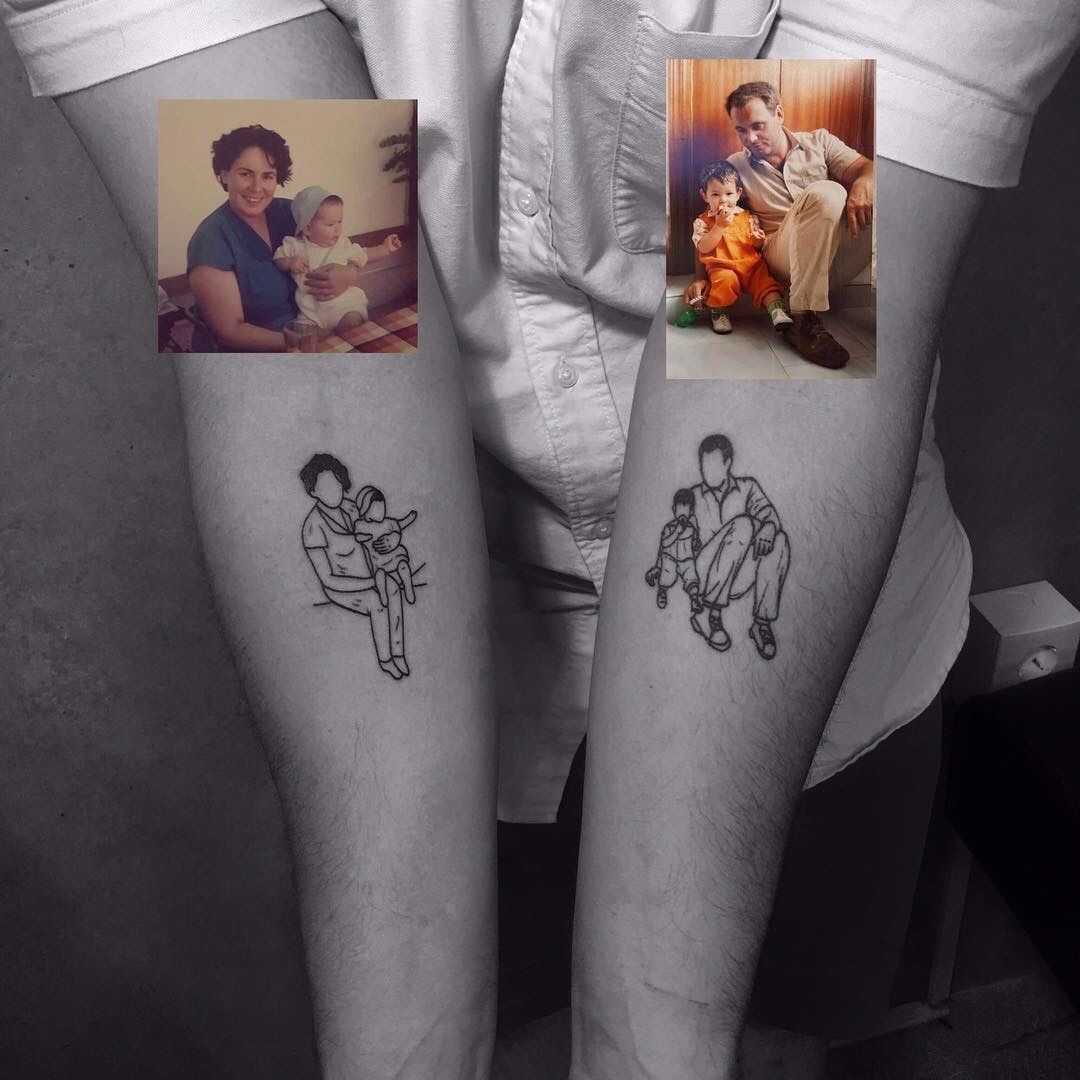 Татуировки семьи: связь в изображениях на фото